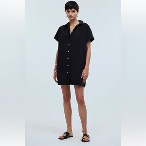 NEW MADEWELL Collared Button-Front Mini Shirtdress KIERA CRINKLE 2 Size S